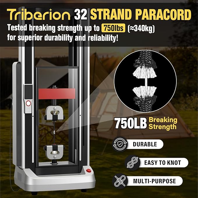 Paracord Rope 750 lb - 200ft 5/32" Parachute Cord 4MM 12-Strand para Cord - Heavy Duty Spool String for Survival,Camping Gear, Survival Bracelet, Clothesline - Black