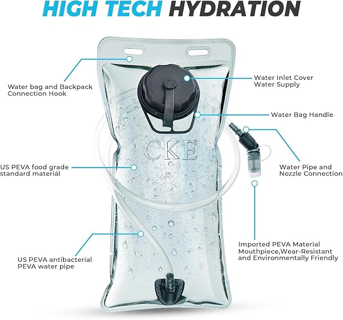 Hydration Backpack Hydration Pack Water Backpack with 2L(70-Ounce) Hydration Bladder for Men Women Kids for Running Hiking Biking Climbing