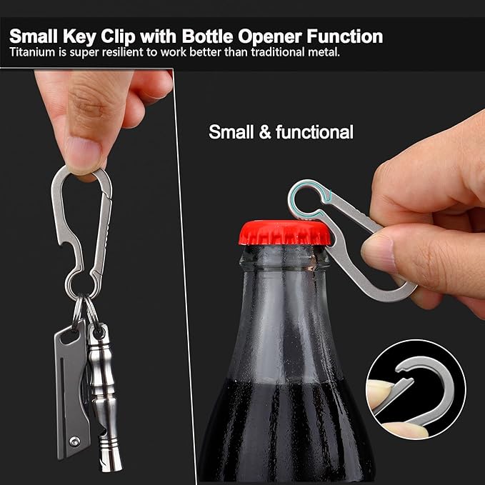 PJYTAC Key Chain Clip Titanium Carabiner Keychain Quick Release Carabiner for Keys Titanium Key Rings Heavy Duty