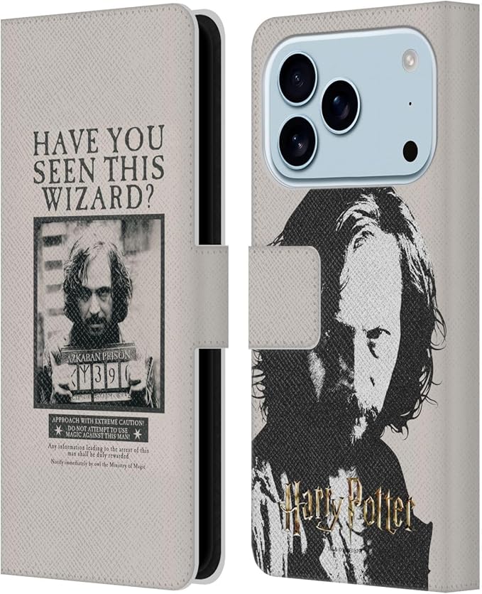 Head Case Designs Officially Licensed Harry Potter Sirius Black Poster Prisoner of Azkaban II Leather Wallet Case Compatible with Apple iPhone 17 Pro