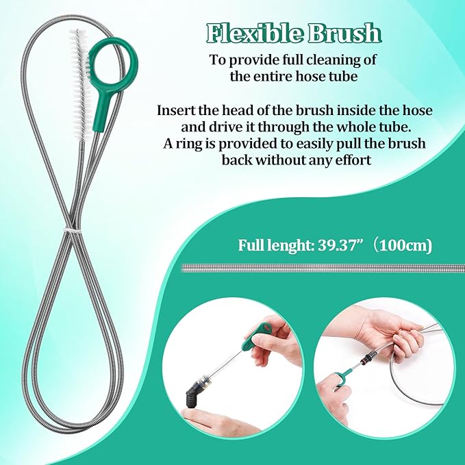 Patelai 2 Set 8 in 1 Hydration Bladder Cleaning Kit Includes 3 Different Brushes and Drying Collapsible Bladder Frame, Water Reservoir Backpack Cleaning Kit