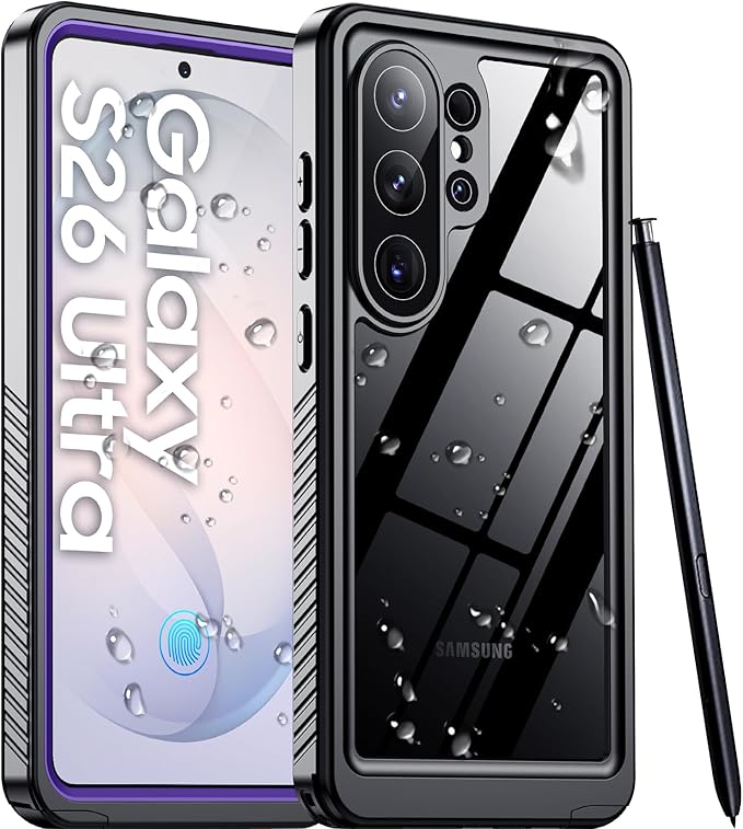 Temdan Designed for Samsung Galaxy S26 Ultra Case Waterproof, Built-in Lens & Screen Protector Military Grade Shockproof Dropproof IP68 Underwater Full Body Phone Case for Galaxy S26 Ultra 6.9"-Purple