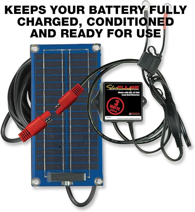 PulseTech SolarPulse Solar Battery Charger Maintainer, 3 Watt