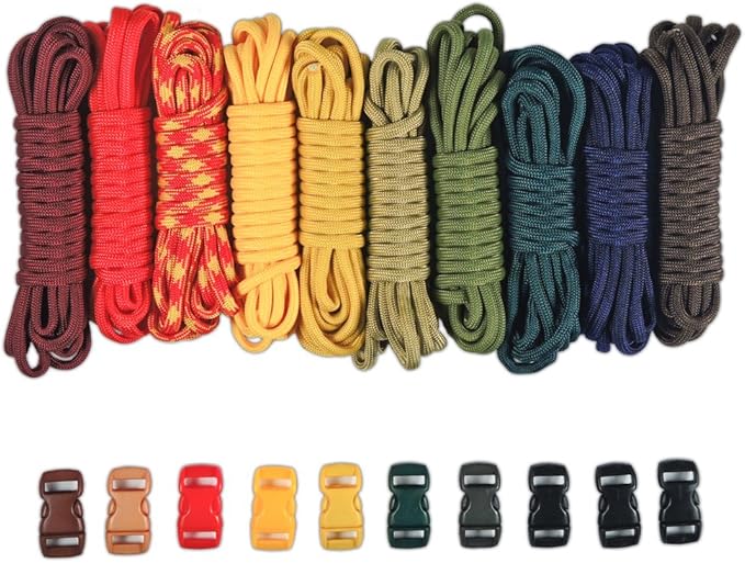 Paracord Planet 550lb Type III Paracord Combo Crafting Kits with Buckles