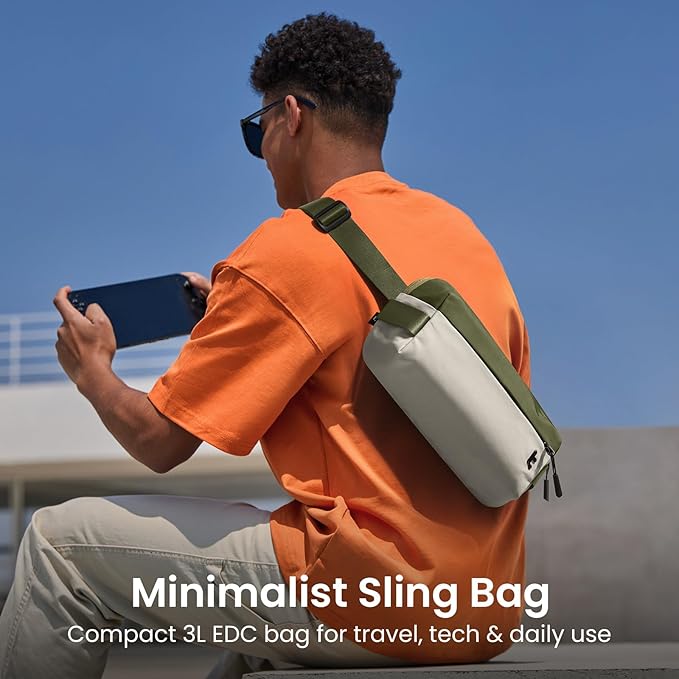 tomtoc Compact EDC Sling Bag 3L-10L, Minimalist Crossbody Bag Chest Shoulder Pack for Men Women, X-pac/Recycled Polyester