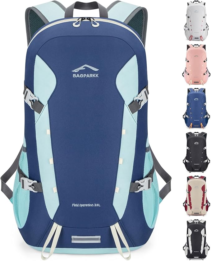 BAGPARKK Hiking Backpack,Large 35L Travel Backpacks for Men Women,Water Resistant Ultra Lightweight Foldable Packable Camping Daypack for Outdoor Sports