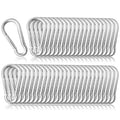 50 Pack 2" Heavy Duty Carabiner Clips, M5 Sliver Galvanized Steel Spring Snap Hooks, Rust-Resistant Keychain Clips for Hammock, Camping, Hiking, Fishing, Swing Set