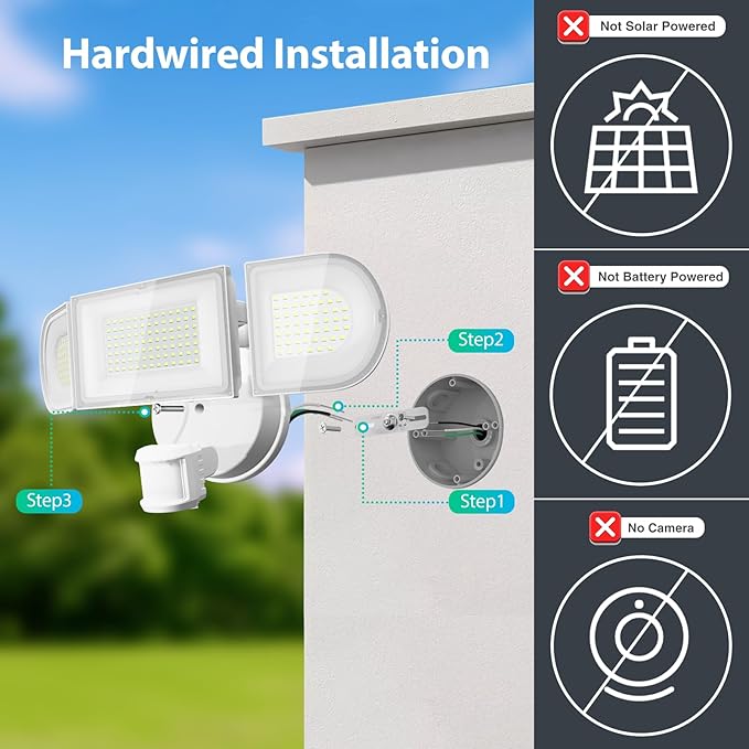 iMaihom 180W 18000LM Motion Sensor Outdoor Light with Remote, Dusk to Dawn LED Security Flood Light, 6500K Hardwired Wall Light, 3 Modes, 3 Brightness Levels, IP65 for Garage Yard White