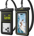 Lamicall IP68 Floating Waterproof Phone Pouch - [2 Pack] Water Proof Phone Case with Lanyard for iPhone 17 16 15 14 13 Pro Max, Galaxy S26 S25 S24 Ultra, Beach Cruise Gifts for Mothers Day, 4-8.5"