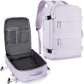 coowoz Large Travel Backpack For Women Men,Carry On Flight Approved,Hiking Waterproof Outdoor Sports Rucksack Casual Daypack Fit 15.6 Inch Laptop Shoes Compartment (Purple)