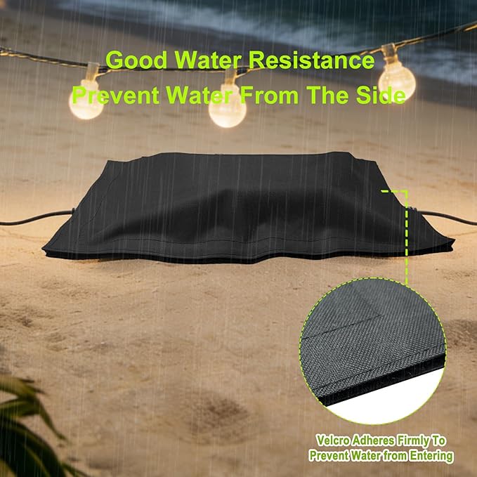 (Canvas Fabric,Not Plastic) Outdoor Electrical Box Waterproof Covers,3-Side Velcro Closed,Weatherproof Outside Extension Cords,Plug,Surge,Outlet and Power Strips Protectors,19.7x12 Inch-ClawsCover