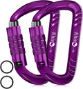 Rhino Produxs 12kN (2697 lbs) Heavy Duty Carabiner Clips, for Securing Pets, Outdoor, Camping, Hiking, Hammock, Dog Leash Harness, Keychains