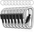 sprookber 3" Locking Carabiners | Keychain Carbineers D Ring Key Clip Spring Snap Hook for Multi-Usage | Set of 8