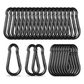 Black Carabiner, Heavy Duty Galvanized Steel Spring Snap Hook Carabiner Clips with 260LBS Holding Capacity, Ideal for Outdoor, Hammock, Swing and Travel (30PCS M6 2.4Inch)