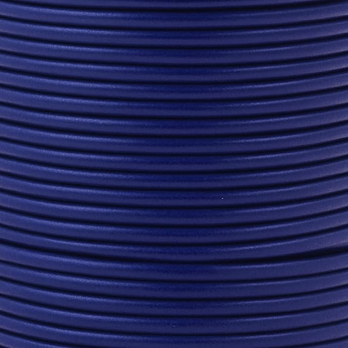 Mandala Crafts Round Genuine Navy Blue Leather Cord for Jewelry Making – 1mm Cowhide Leather Rope String Lace for Kumihimo – 20 Yards Cowhide Craft Cording Spool