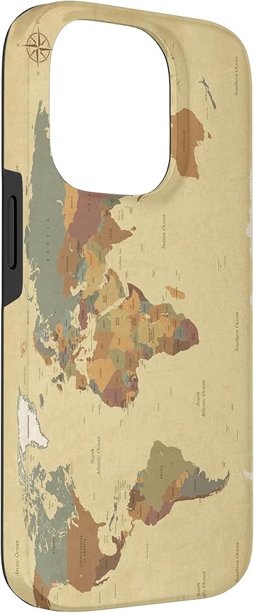 Globe Map Smartphone Cell Cover Gift World Map Pattern Phone Case for iPhone 14 Pro