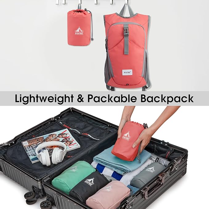 G4Free 10L Hiking Backpack, Lightweight Small Hiking Daypack Outdoor Travel Foldable Shoulder Bag
