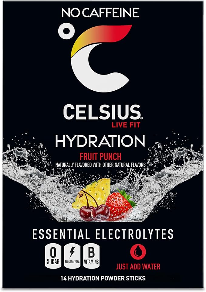 CELSIUS Hydration™ Fruit Punch, Sugar Free Electrolyte Hydration Drink Mix (Pack of 14)