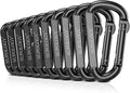Carabiner Clips, 900 LBS 2.5" Iron Heavy Duty Caribeaners for Hammocks, Camping Accessories, Hiking and Gym, D Shaped Spring Hook Small Carabiners for Dog Leash, Key Ring