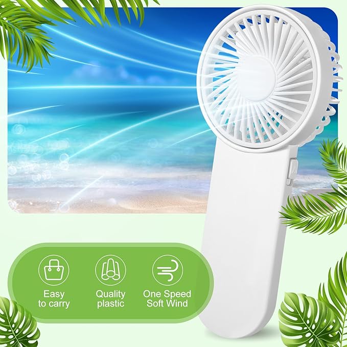Sumind 160 Pcs Small Personal Portable Fan Mini Handheld Bulk 1 Speed Electric Cute Battery Powered for Neck Lash Makeup Women Men Travel Camping Indoor Outdoor Summer (White)