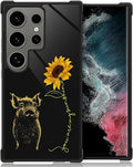 for Samsung Galaxy S24 Ultra Case, Pig Sunflower Yellow Sunshine Pattern Graphic Design Girl Boy Soft Silicone Hard Acrylic Shock Protection for Samsung Galaxy S24 Ultra