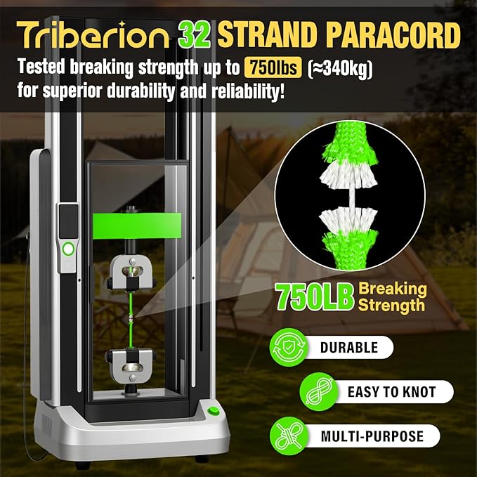 Paracord Rope 750 lb - 200ft 5/32" Parachute Cord 4MM 12-Strand para Cord - Heavy Duty Spool String for Survival,Camping Gear, Survival Bracelet, Clothesline - Neon Green