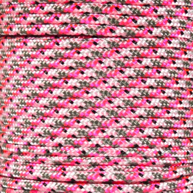 Paracord Planet | Type II Commercial Grade 425 Paracord – 425 LB Tensile Strength W/ 3mm Diameter (Pretty in Pink, 50 FT)