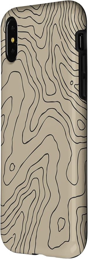 Coyote Country Guide Lines Topographical Contour Map Case for iPhone X/XS