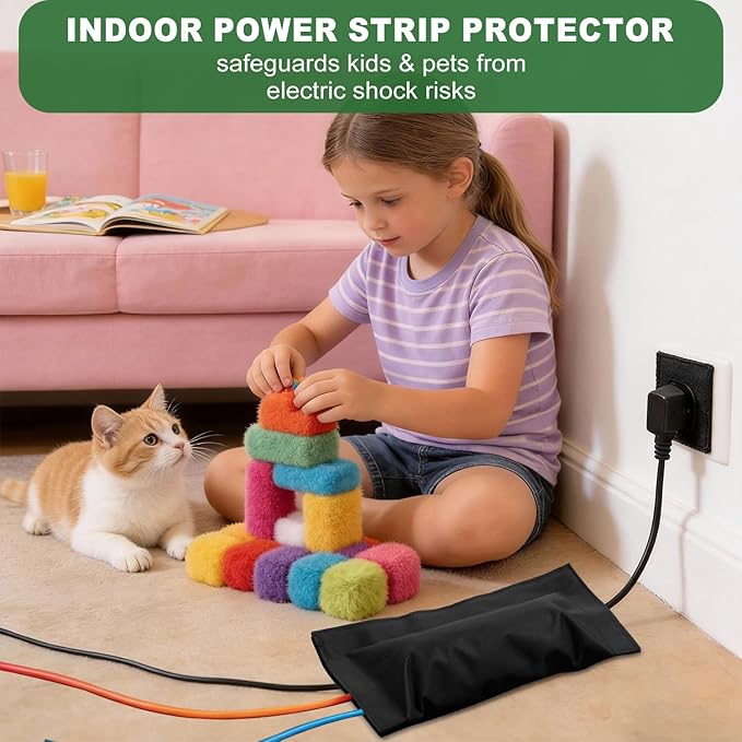 (Canvas Fabric,Not Plastic) Outdoor Electrical Box Waterproof Covers,3-Side Velcro Closed,Weatherproof Outside Extension Cords,Plug,Surge,Outlet and Power Strips Protectors,15x8 Inch-ClawsCover