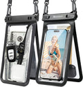 Niveaya Double Space Waterproof Phone Pouch, IPX8 Phone Case with Lanyard for iPhone 17 16 15 Pro Max, Galaxy S25 Ultra, Cellphone Dry Bag for Beach, Cruise Travel Ship Essentials 2 Pack (up to 8.3")