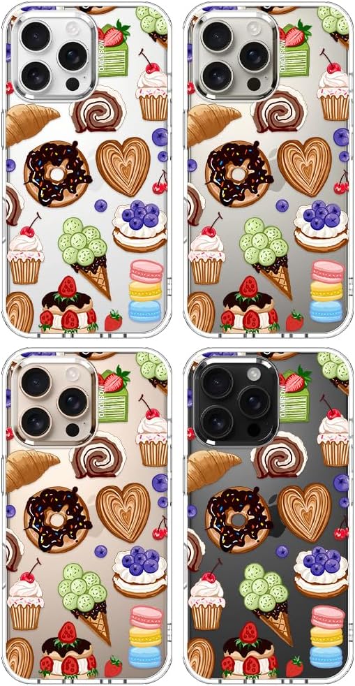 MOSNOVO for iPhone 16 Pro Max Case, Shockproof Military-Grade Protection 6.6ft Drop Tested, Clear Phone Case for iPhone 16 Pro Max, Sweet Treats Design