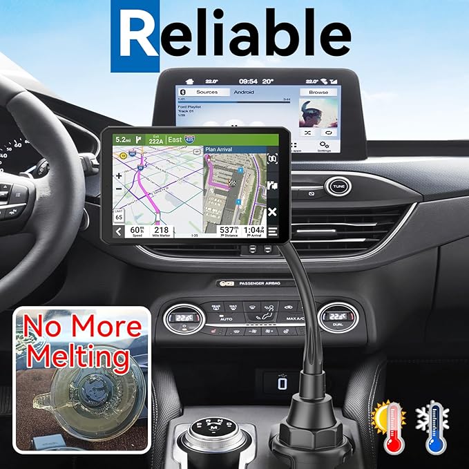 SkyTitanfor Garmin GPS Car Mount Cup Holder Replacement 17mm Ball Mount with Adjustable Long Arm fit 3.5-5.5 Inches Garmin GPS Nuvi Drive Dezl