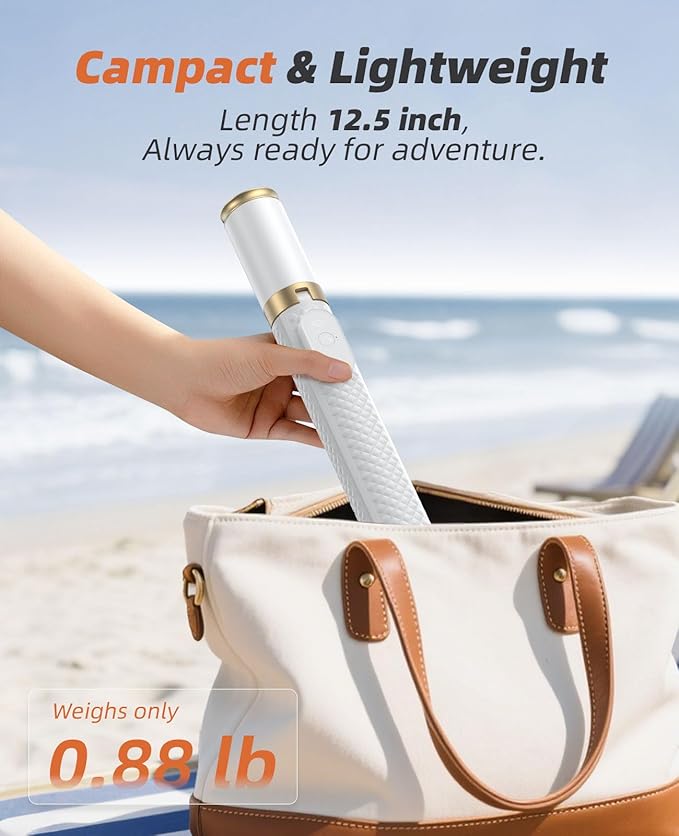 Vimose Phone Tripod & Selfie Stick with Remote, Portable, Lightweight for Video Recording Vlog, Extendable Travel Tripod Stand Compatible with iPhone Android, White, 62"