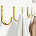 Wall Hooks for Hanging Towel/Coat - 22LB Screw in Metal Hanger Wall Mount, for Outdoor, Closet, Door, Bathrooms, for Backpack, Robe, Brushed Gold 5 Pack