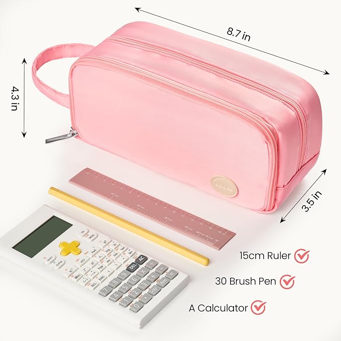 Sooez Pencil Case, Large Pencil Pouch Pencil Bag with Pull-Out Organizer for Quick Access, Cute Pencil Case with Sturdy Zipper, Aesthetic School Supplies for Girls Boy Women, Black
