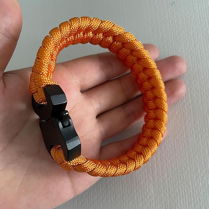 Parachute Cord Bracelets Trilobite Weaved Paracord Bracelet with Side Release Buckle 8.7 inch Black Bracelet for Men Women 1 Set