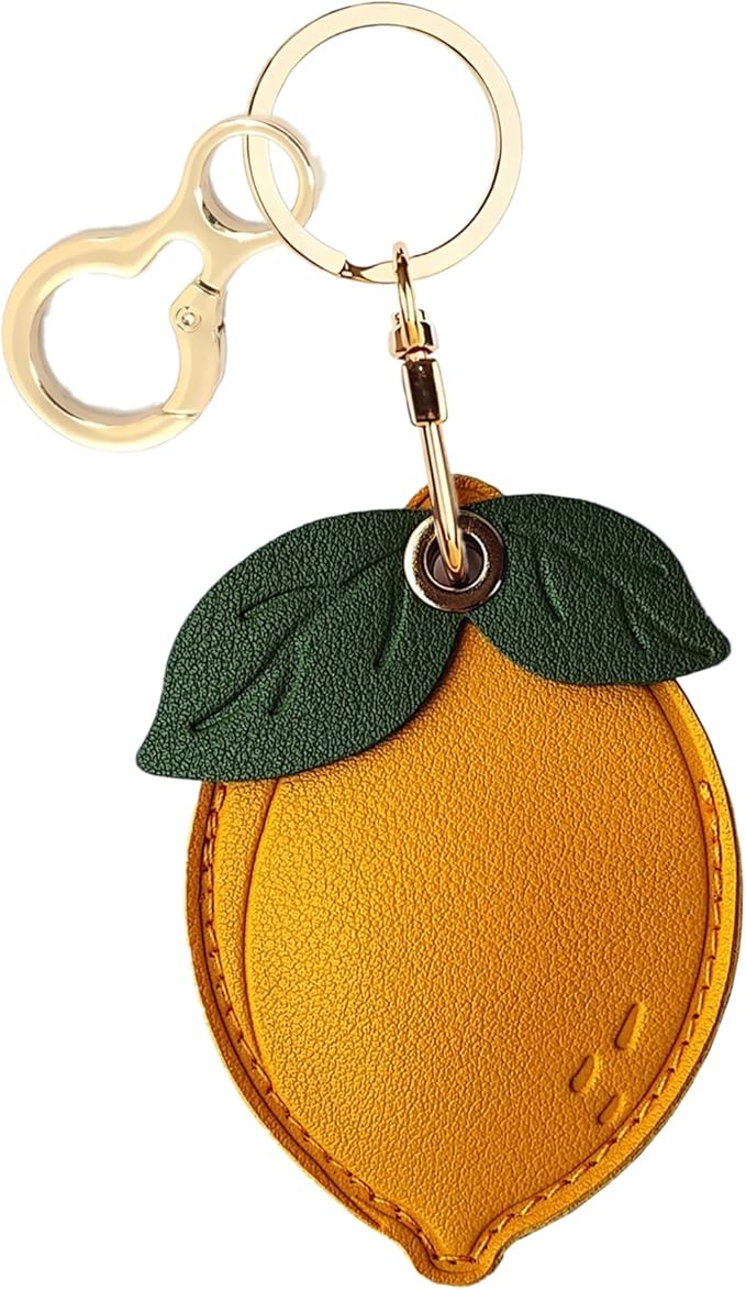 Leather Keychain Holder Case Compatible with AirTag,Cute air tag Cover with Keychain Ring,GPS Tracker Case for Keys