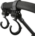 2 Pcs Walker Hook Hanging Multipurpose 360° Rotation Stroller Clip Diaper Bag Hanger for Walker Rollator Crutches Wheelchair Shopping Cart Car Back Seat Purses Bike Wheelchair Pushchair (Open)