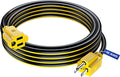 Maximm 15 Ft Black and Yellow Extension Cord, Heavy Duty 16 AWG, ETL Listed for Workshop & Outdoor Use
