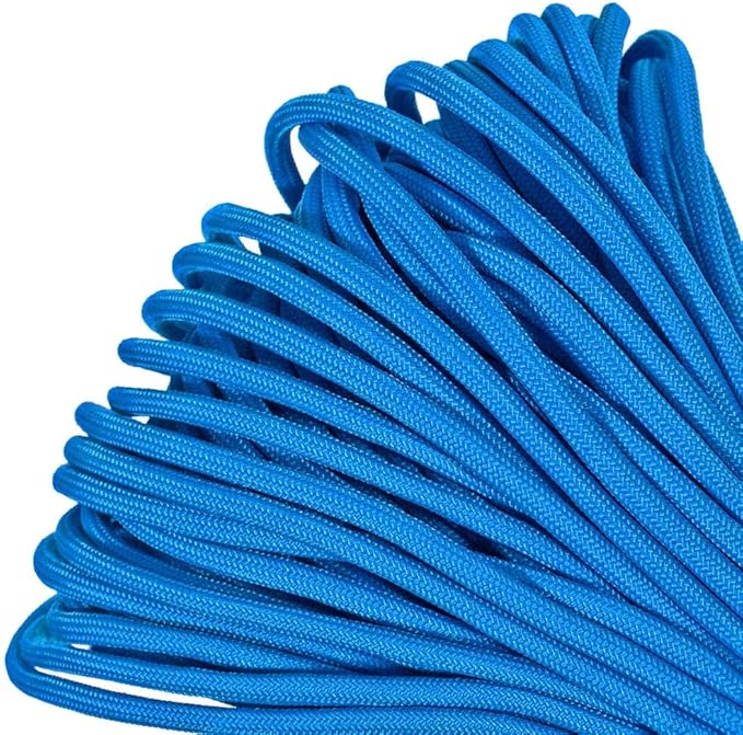 Paracord Planet 550lb Commercial Grade Paracord – 7 Strand Type III Nylon Parachute Cord Hanks for Hiking, Camping, and Fishing – 30+ Colors and Lengths of 50' and 100'