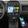 [4+64G] for Jeep Compass Patriot 2010-2016 Android 15 Car Stereo, Hikity 10'' in-Cell Touchscreen Compass Radio Wireless Carplay Android Auto 5G WiFi Bluetooth Mirror Link GPS SWC FM/RDS/EQ Backup Cam