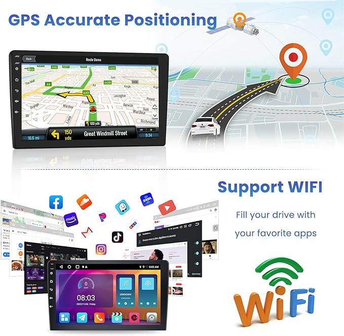 Inefala [2G+64G] Android 15 Car Radio for Jeep Compass Patriot 2010-2016 Car Stereo with Wireless Carplay Android Auto, 10 Inch HD Touchscreen with GPS 5Ghz WiFi Bluetooth5.0 FM/RDS EQ SWC