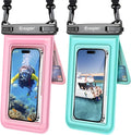 [Up to 8.5''] Waterproof Phone Pouch Floating 2 Pack, IPX8 Double Space Waterproof Phone Case with Lanyard for iPhone 17 16 15 Pro Max, Galaxy S26 Ultra, Cellphone Dry Bag Beach Cruise Ship Essentials
