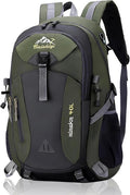 40L Hiking Backpack, Lightweight Daypack for Men Women, Polyester Rucksack, Breathable Backpack with Multi Pockets for Camping Walking Commuting Outdoor Short Trips-Green