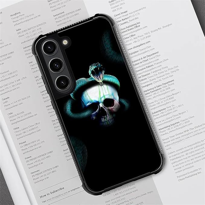 for Samsung Galaxy S23 Case, Skeleton Winding Snake Pattern Graphic Design Girl Boy Soft Silicone Hard Acrylic Shock Protection for Samsung Galaxy S23