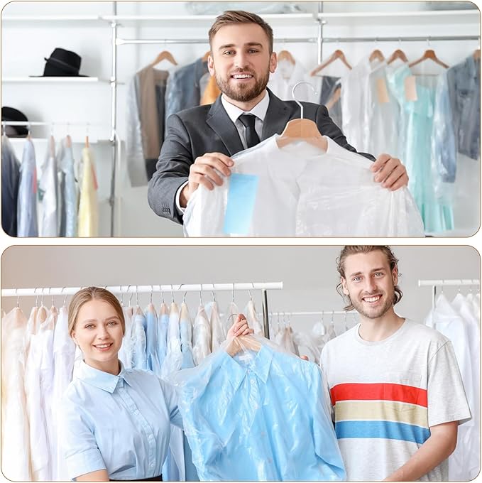 90 PCS Dry Cleaner Bags Plastic Clear 35.4 Inches,Garment Bags for Hanging Clothes Plastic Garment Bags Clear Clothes Covers Dry Cleaner Bags Hanging Dust-proof(60x90cm)