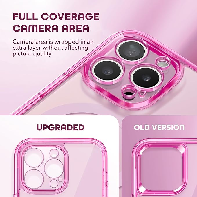 TIESZEN for iPhone 15 Pro Case, Compatible with MagSafe, Built-in Privacy Screen Protector and Camera Protection, Anti Spy Full Body Dustproof Shockproof Hard Phone Case 6.1", Bright Pink