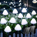 OZS 2PK 32LED 55FT Mushroom Solar Garden Lights Outdoor, Solar String Lights Waterproof with 8 Lighting Modes, Solar Garden Decor for Outside, Pathway Light for Yard Decoration (Cool White)