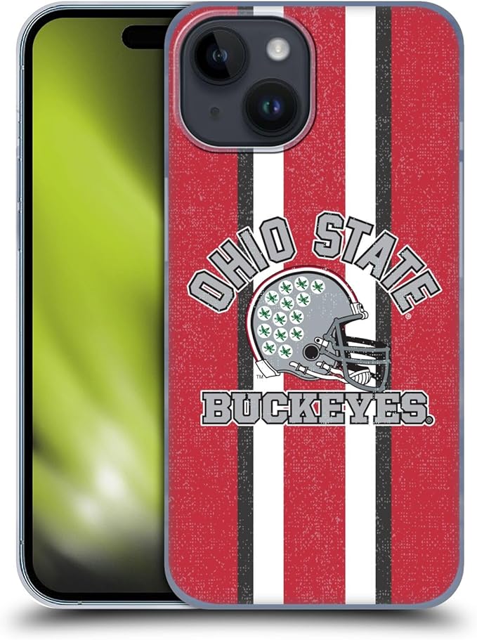 Head Case Designs Officially Licensed Ohio State University Helmet Football Graphics Hard Back Case Compatible with Apple iPhone 15