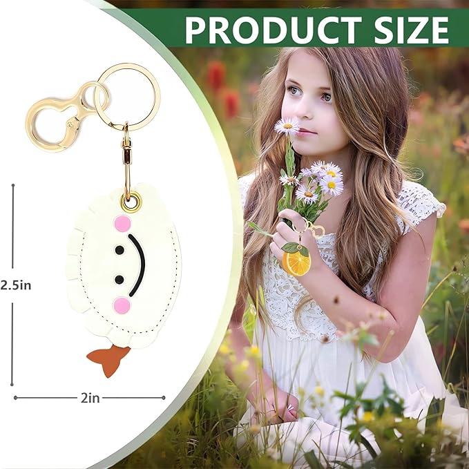 Leather Keychain Holder Case Compatible with AirTag,Cute air tag Cover with Keychain Ring,GPS Tracker Case for Keys